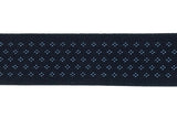 3 patterns of suspenders; tan with black and white stripe,  navy with small light blue dotted diamond, navy with light blue stripe