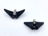 2 pieces of extra wide clip on tie hardware one facing forward and one facing back