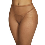 Honey fishnets on model