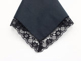 blank handkerchief with black lace border