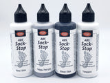 Set of 4 bottles of Sock Stop in White, Pearl Grey, Black and Transparent