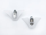 1 pieces of clip on tie hardware in size standard, one facing forward, one facing backward