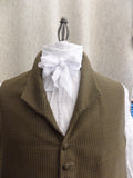 White cotton Lawn small bow cravat. Adjustable from 15-18 inch neck, pre-rigged in the back.
