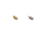 Magnetic jewelry clasp with a double sphere shape with a roped edge