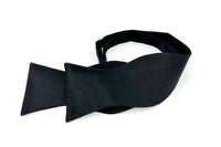 Black Satin bow tie untied