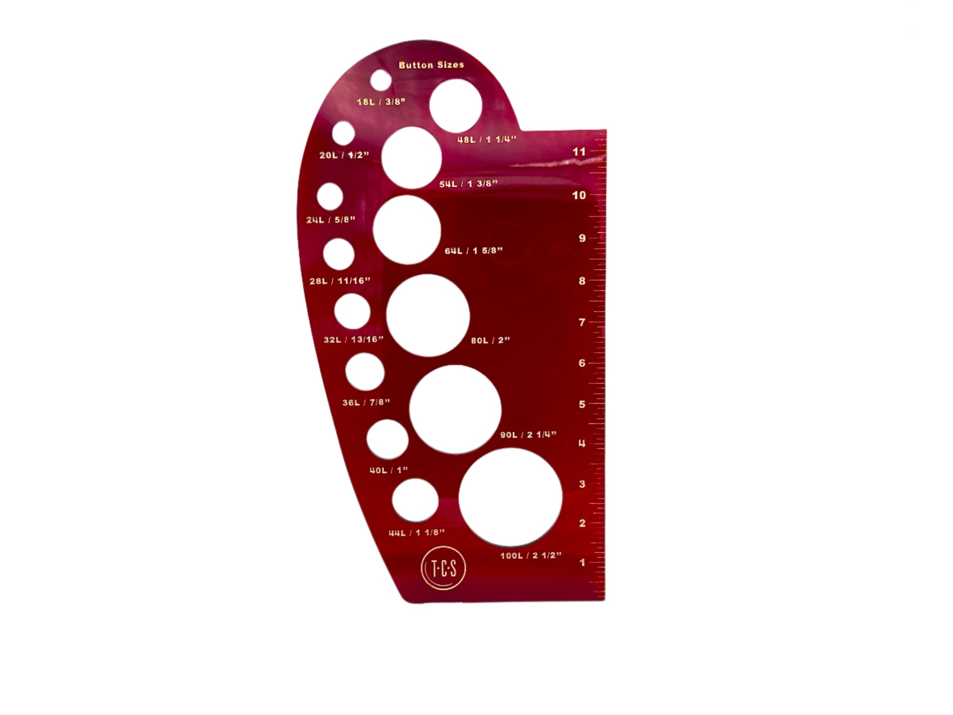 A transparent red tailor curve with built in button gauge