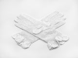 White cotton crochet gloves