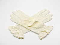 Ecru cotton crochet gloves