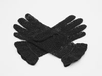 Black cotton crochet gloves. Victorian gothic gloves