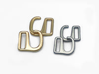 2 pairs of shoe hooks 1 medium gold and 1 small silver