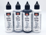 Set of 4 bottles of Sock Stop in White, Pearl Grey, Black and Transparent