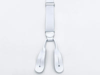 White Elastic suspenders with white leather ends perfect for tuxedo