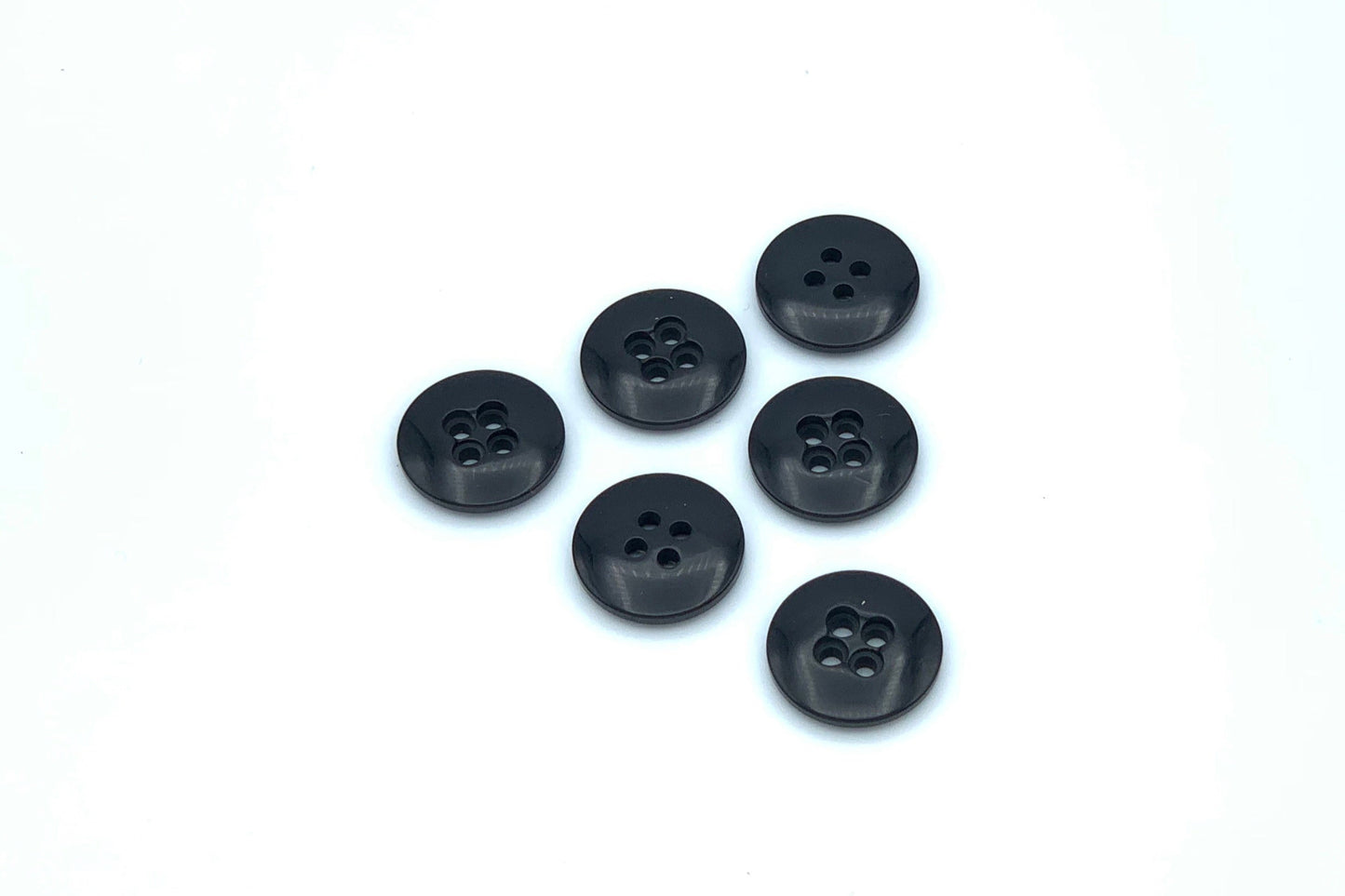 6 black suspender buttons