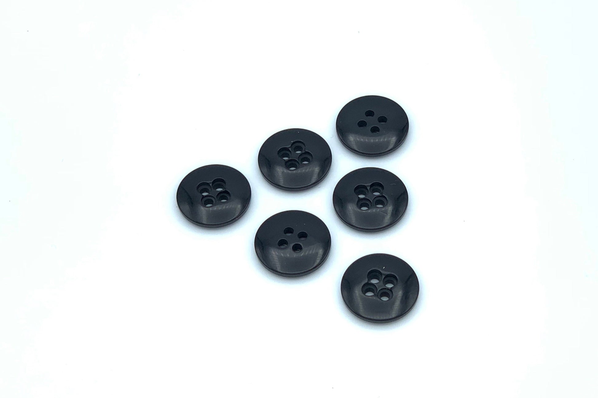6 black suspender buttons