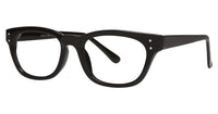 black slight square frane glasses; clark kent glasses; classic mid-century eyeglasses