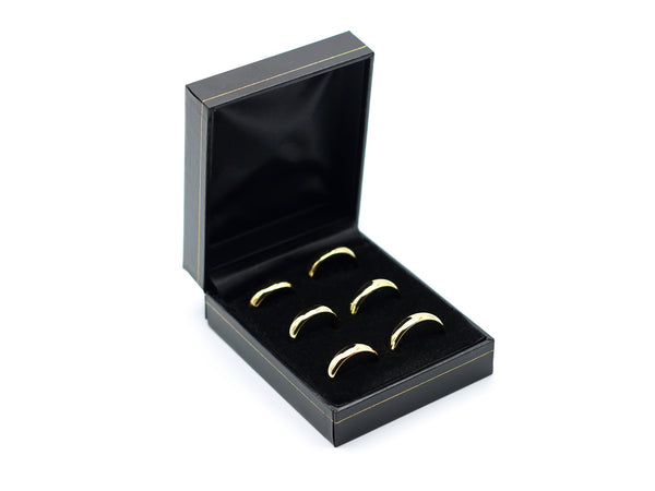 Boxed set of most popular sized wedding rings 3mm wide
