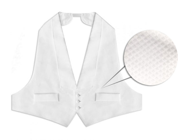 White Pique Backless Tuxedo Vest –